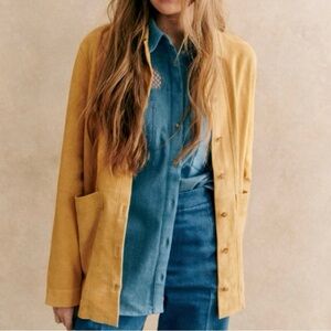 Sezane Mustard Suede Will Forever jacket